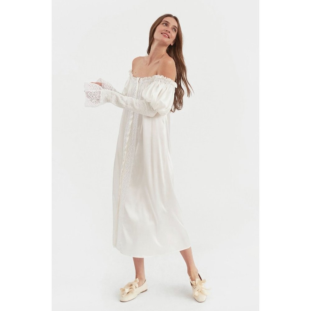 SLEEPER White Silk 'Opera' Dress